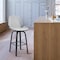 Armen Living Arabela 26" Gray Faux Leather and Black Wood Swivel Bar Stool LCAABABLGR26 - alternate 3